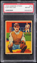 1934-1936 Diamond Stars #47 Cliff Bolton PSA NM-MT 8 - Only 3 Higher