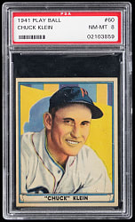 1941 Play Ball #60 Chuck Klein PSA NM-MT 8 - Only 4 Higher