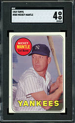1969 Topps #500 Mickey Mantle SGC VG/EX 4