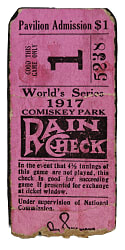 1917 Chicago White Sox (vs. Cincinnati Reds) World Series Game 1 Ticket Stub - Joe Jackson's First World Series Game