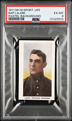1910-1911 M116 Sporting Life Nap Lajoie Pastel Background PSA EX-MT 6