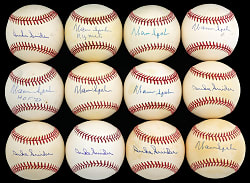 Warren Spahn & Duke Snider Single-Signed Dozen - All JSA