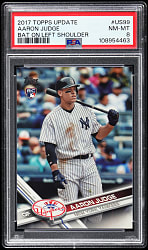 2017 Topps Update #US99 Aaron Judge Rookie, Bat on Left Shoulder Short Print Variation PSA NM-MT 8