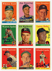 1958 Topps Signed Partial Set (299/494) with 16 Hall of Famers