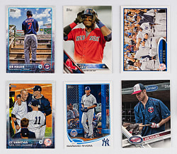 2013-2017 Topps Hall of Famer Super Shortprint (SSP) Collection (6) Different with Jeter, Mauer, Ortiz & Rivera