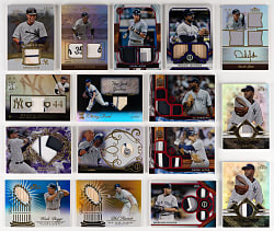 2009-2022 Topps Tribute New York Yankees Hall of Fame Game-Used Relic Collection (30) with (7) Derek Jeter