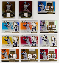 2012 & 2013 Topps Tribute Derek Jeter Relics Near Rainbow Set Trio - (16 Total Cards)