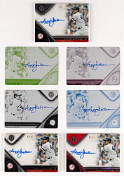 2017 Topps Tribute Reggie Jackson Certified Autograph Near Rainbow Set (7) with (5) #1/1 Including Printing Plate Set