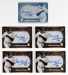 2020 Topps Tribute Bernie Williams Certified Autograph Near Rainbow Set (5) with #1/1 Printing Plate