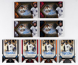 2017-2020 Topps Tribute Aaron Boone & Bucky Dent Certified Autograph Rainbow Set Pair - (8 Total Cards)