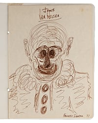 1977 Frank Sinatra Original Clown Sketch on Sombrero Restaurant Menu with Provenance Letter