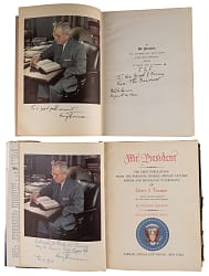 Harry S. Truman Signed "Mr. President" Books (2) with Limited-Edition Copy Plus Typed Letter Signed & Acme Newspictures Photograph - Each Signature with Full JSA LOA