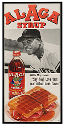 1960s Willie Mays AlAga Syrup 10x20 Framed Advertisement Display