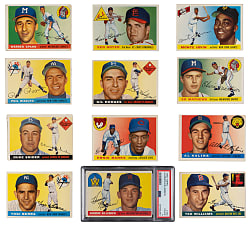 1955 Topps Near Complete Set (201/206) with PSA VG-EX 4 Harmon Killebrew Rookie