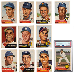 1953 Topps Near Complete Set (270/274) with PSA VG-EX 4 Hal Newhouser High Number