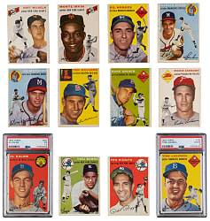 1954 Topps Near Complete Set (245/250) with PSA Graded Al Kaline & Tom Lasorda Rookies