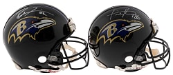 Baltimore Ravens Greats Signed Collection (14) with Ed Reed Football & Ray Lewis Authentic Full-Size Helmet