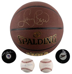 Multi-Sport Hall of Famer/Legend Signed Collection (8) with Aaron, Bird, Ovechkin & Rose