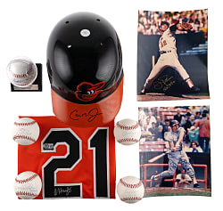 Baltimore Orioles Greats Signed Collection (14) with Multi-Signed Display & (4) Ripken Jr. Including Steiner Batting Helmet