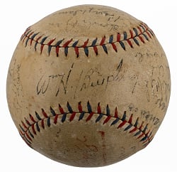 1933 World Series Champion New York Giants Team-Signed Baseball with (21) Signatures Including Ott, Hubbell, Dressen & O'Doul - Full JSA LOA