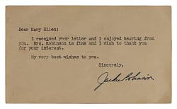 1953 Jackie Robinson Signed Government Postcard with Full JSA LOA