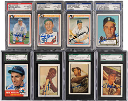 1983-1991 Topps & Donruss Commemorative Signed Cards (25) with (6) Hall of Famers Including Hank Greenberg - All PSA/DNA or SGC/JSA