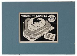 1970 Fleer World Series #20 1923 Yankees vs Giants Babe Ruth Original Artwork