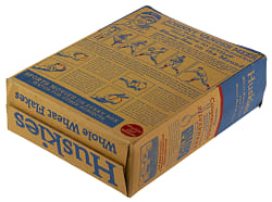 1938 Post Huskies Whole Wheat Flakes Complete Cereal Box with Johnny Vander Meer Back Panel
