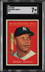1961 Topps #475 Mickey Mantle MVP SGC NM 7