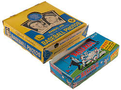 1960-1973 Non-Topps Display Boxes (4) with 1960 Leaf & 1961 Fleer Greats