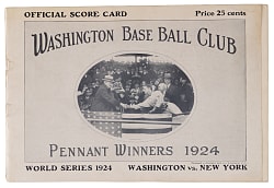 1924 World Series Game 6 Program - New York at Washington