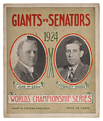 1924 World Series Washington Senators at New York Giants Program