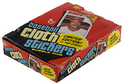 1977 Topps Cloth Stickers Near Complete Wax Box with (34/36) Packs