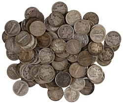 1916-1945 Mercury Silver Dime Bundle (105)