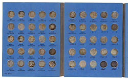 1946-1964 Roosevelt Silver Dimes (84) with Complete Album Set (48)