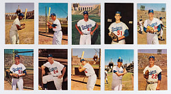 1960 Morrell Meats Los Angeles Dodgers Near Complete Set (10/12) with (4) Hall of Famers - Sharp!