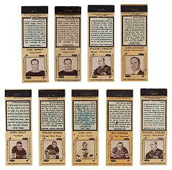 1934-1938 Diamond Matchbooks Hockey Collection (45) with (6) Hall of Hamers Including Aurele Joliat & Howie Morentz