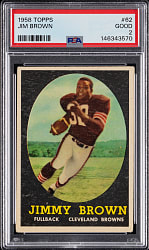 1958 Topps Football #62 Jim Brown Rookie PSA GOOD 2