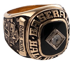 1936 Babe Ruth Hall of Fame Induction 10K Gold Commemorative Ring - Jeweler LOA
