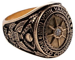 1927 Babe Ruth New York Yankees World Champions 10K Gold Commemorative Ring - Jeweler LOA