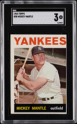 1964 Topps #50 Mickey Mantle SGC VG 3