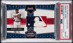 2005 Donruss Champions #6 Andruw Jones MLB Logoman Patch #5/7 PSA NM-MT 8