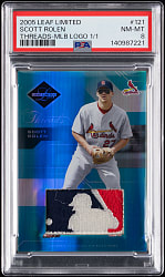 2005 Leaf Limited #121 Scott Rolen MLB Logoman Patch #1/1 PSA NM-MT 8