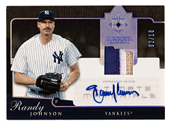 2005 Ultimate Collection Randy Johnson Material Signatures Three-Color Patch #2/10