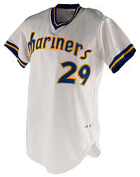 1977 Tom House First Year Seattle Mariners Game-Used Home Jersey with Phil Wood LOA