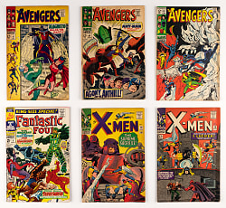 1960s Marvel Super-Hero Team Comics (10) with Avengers, Fantastic Four & X-Men