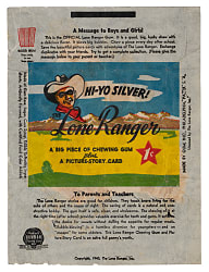1940 Gum Inc. The Lone Ranger 1-Cent Wax Pack Wrapper