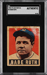 1948-1949 Leaf Gum Co. #3 Babe Ruth SGC Authentic