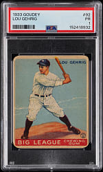 1933 Goudey #92 Lou Gehrig PSA POOR 1