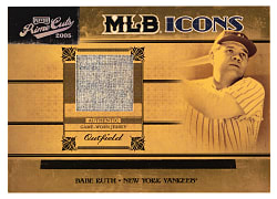 2005 Playoff Prime Cuts MLB Icons #23 Babe Ruth Game-Worn Jersey #23/25